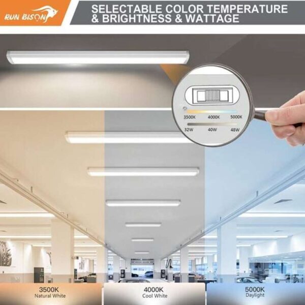 4 ft. White 5520 Lumens Integrated LED Wraparound Light Garage Shop Office Light, 3CCT, 0-10V Dimmable (4-Pack)
